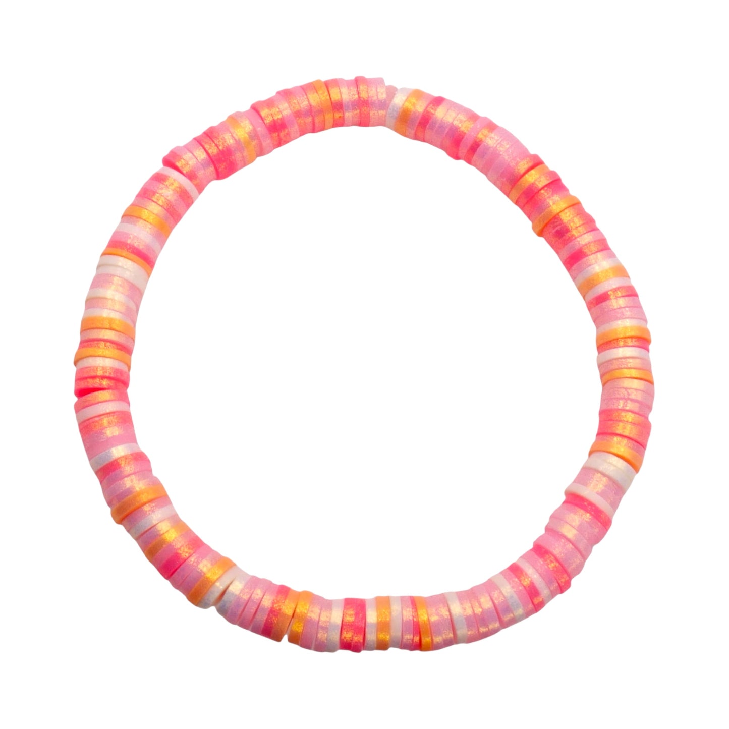 Coral Glow Clay bead Bracelet