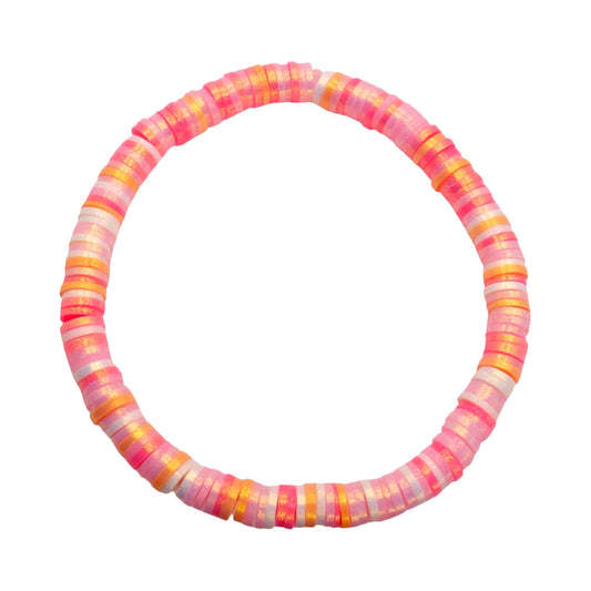 Coral Glow Clay bead Bracelet