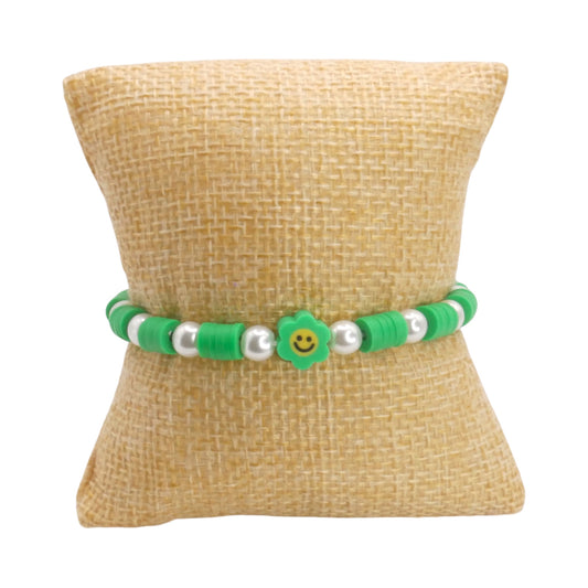 Lucky Smiles Clay Bead Bracelet