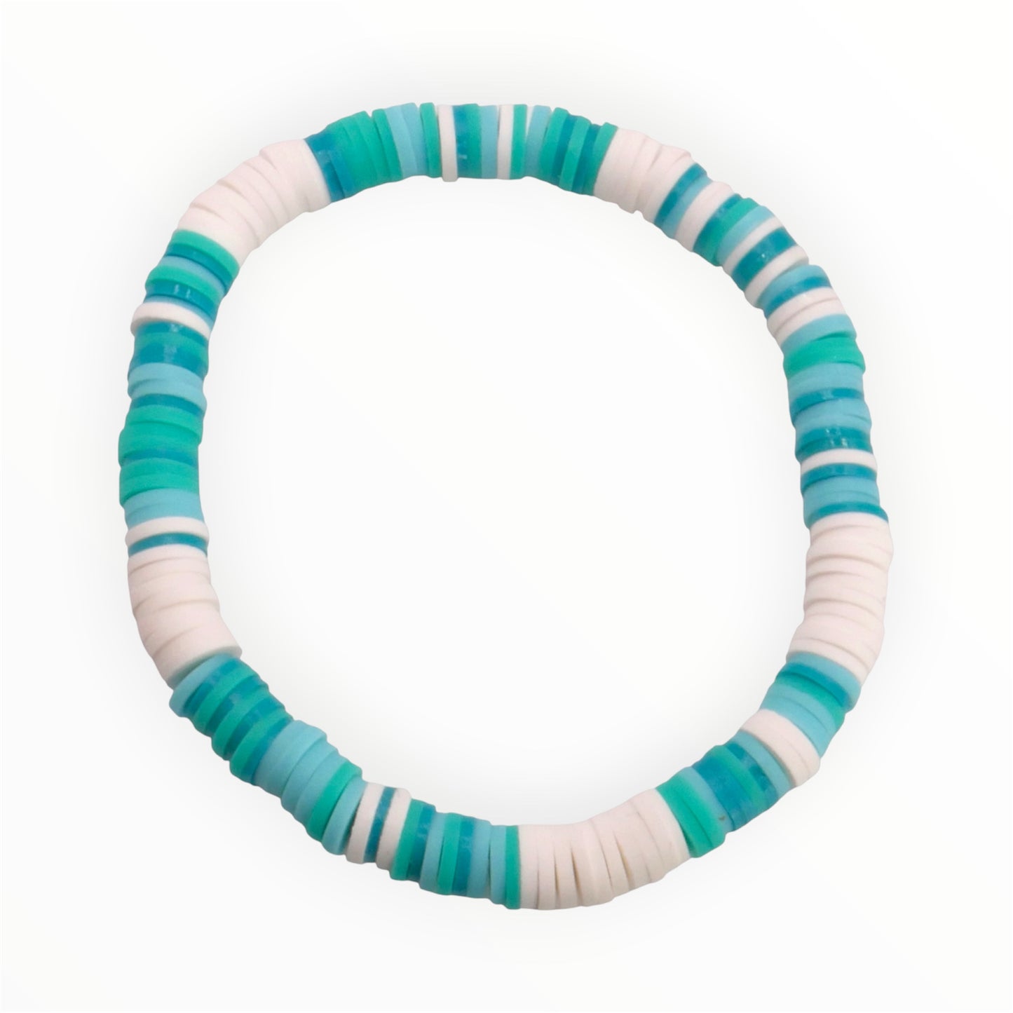 Teal & White Stripe Bracelet
