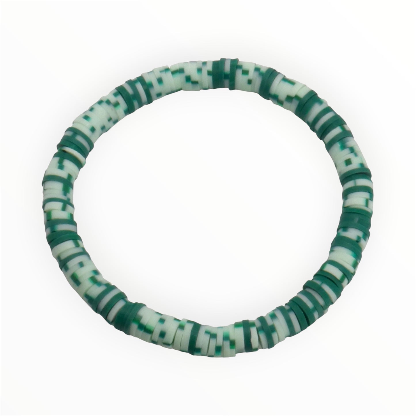 Forest Green Speckled Heishi Bracelet