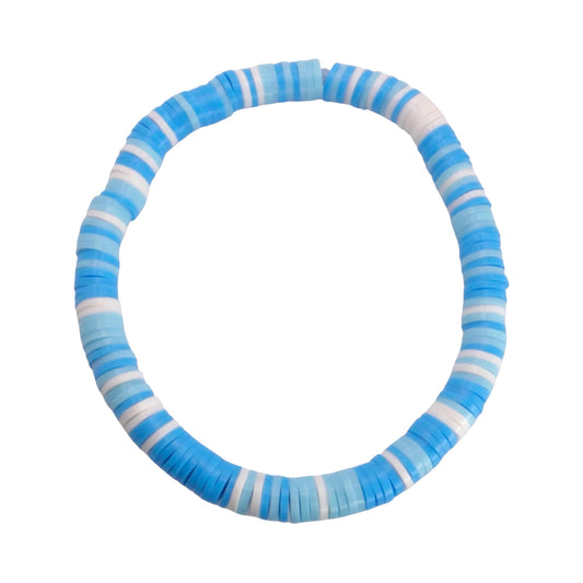 Blue Wave Clay Bead Bracelet