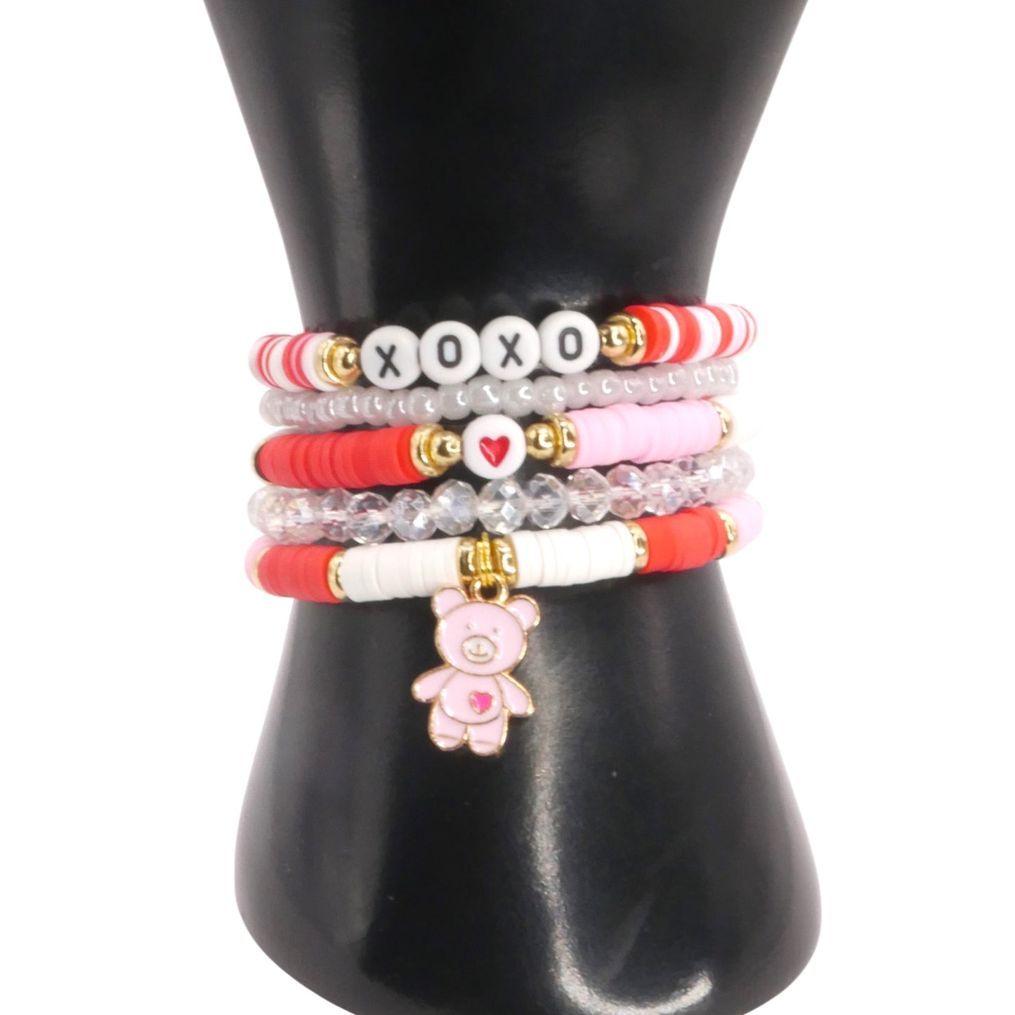 XOXO - Handmade Clay Bead Bracelet Stack Set