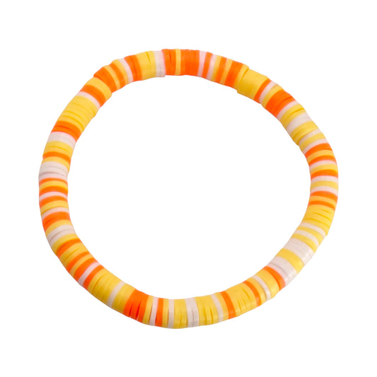 Citrus Glow Clay Bead Bracelet