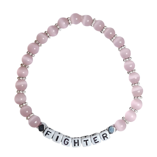 Fighter Pink Glass Beaded Bracelet