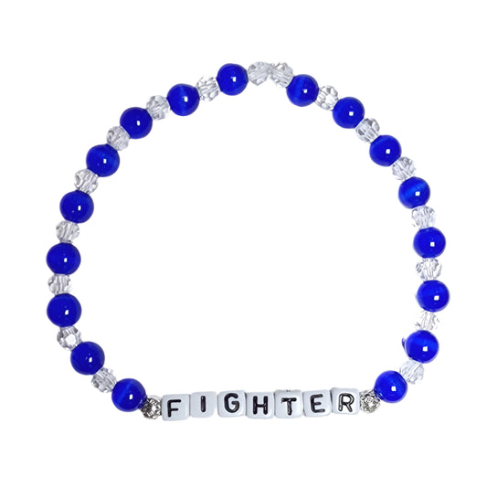 Fighter Blue Glass Beaded Bracelet