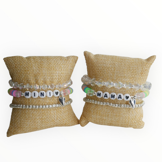 Mommy and Me - Forever Tied Clay Beaded Bracelet Set