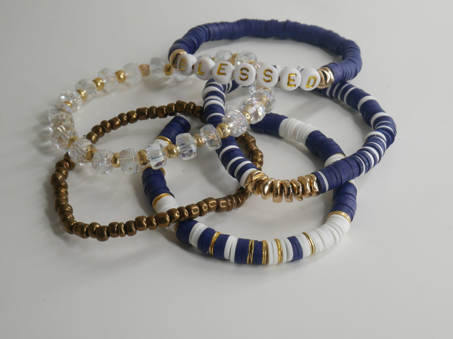 Navy Grace Clay Beaded Bracelets