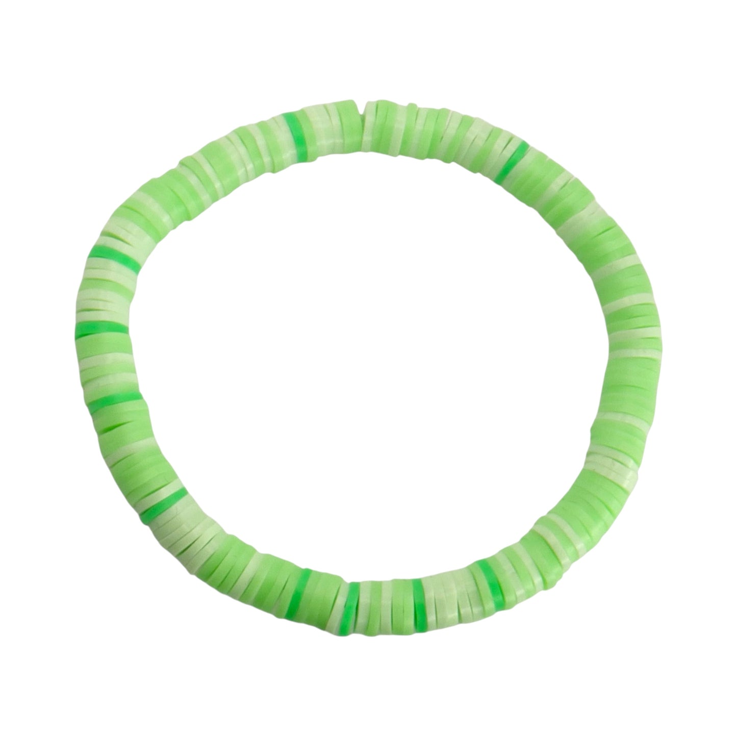 Green Apple Glow Clay Bead Bracelet