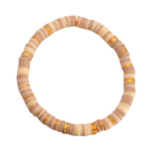 Golden Sand Glow Clay Bead Bracelet