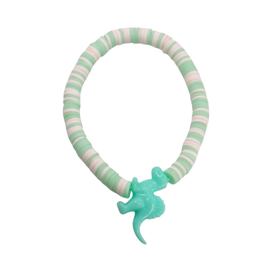 Dino Mint Magic Clay Bead Bracelet