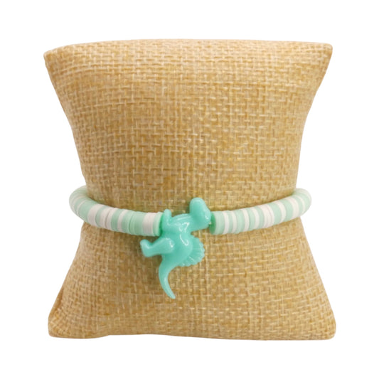 Dino Mint Magic Clay Bead Bracelet