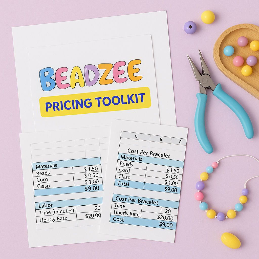 Handmade Bracelet & Jewelry Pricing Toolkit | Excel, Google Sheets & Printable Worksheet - DIGITAL PRODUCT