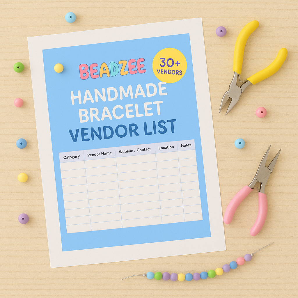 Bracelet & Jewelry Vendor List | 30+ Trusted Suppliers | Editable Excel, Google Sheets & Printable PDF - DIGITAL PRODUCT